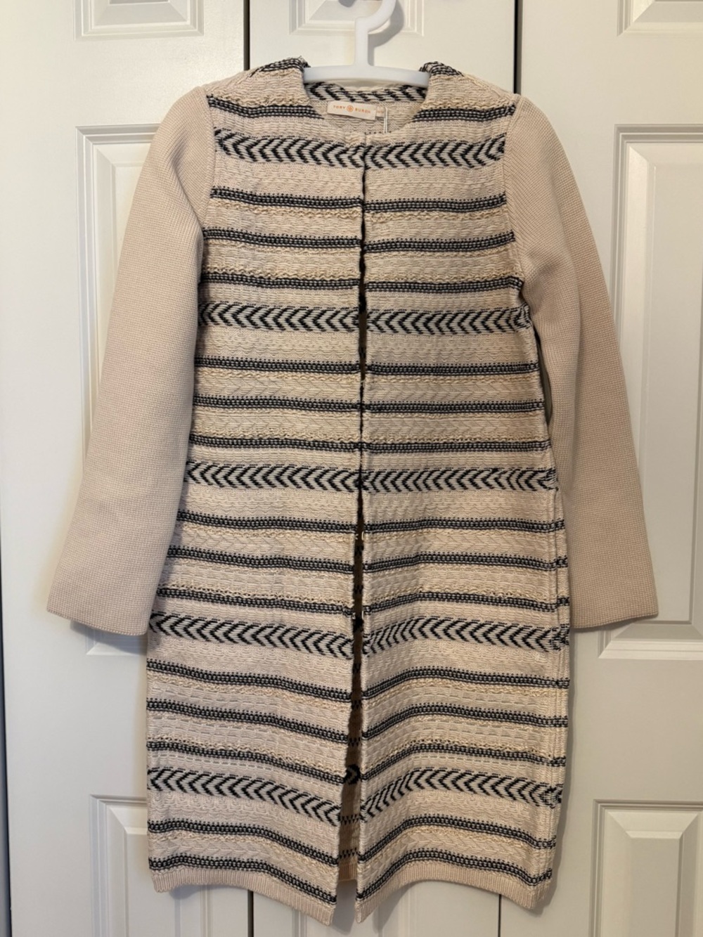 Tory Burch NWT Jacquard knit Wool Blend Coat (XS )